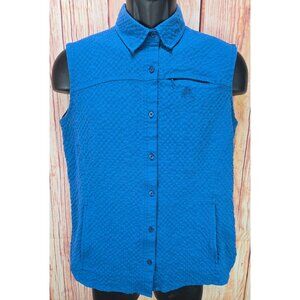 Nike ATG Blue Sleeveless Button-Down Vest Large 80% Rayon & 20% Polyester